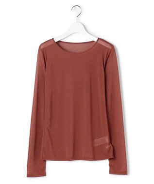 ICB L 【洗える】 ハイツイストシアー カットソー マホガニー系