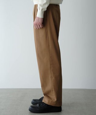 UNFILO MENS ウールライク ワイドパンツ ブラウン