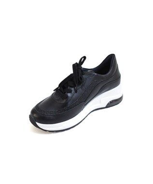 Pointer 日本製 本革厚底スニーカー ブラック