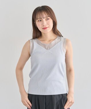 Green Parks ・ＳＵＧＡＲ　ＳＰＯＯＮ　シアー切替タンクトップⅡ Light Gray