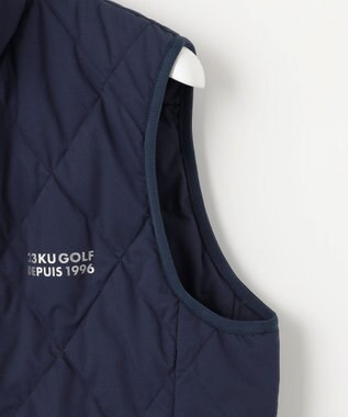 23区GOLF 【MEN】両面使える！チェック×無地 ダウンベスト ネイビー系