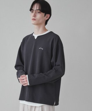 WEGO 【2点SET】アンサンブルキーネックプルオーバー ダークグレー