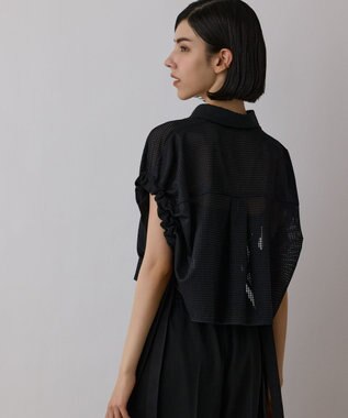 GRACE CONTINENTAL メッシュポンチョシャツ ブラック