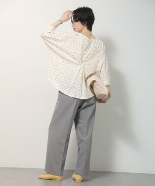 Green Parks きれシルストレートワイドパンツ Gray