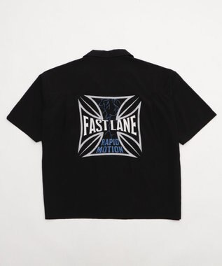 WEGO 【ユニセックス着用ITEM/MLサイズ展開】オープンカラーグラフィックシャツ（SS） ブラック