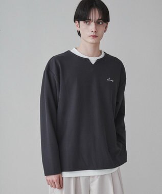 WEGO 【2点SET】アンサンブルキーネックプルオーバー ダークグレー