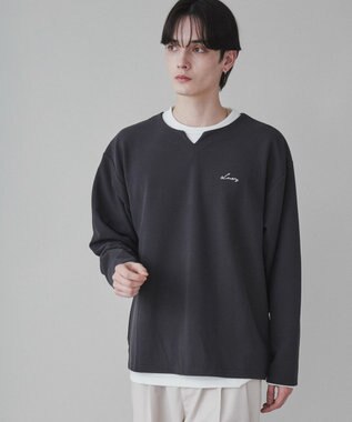 WEGO 【2点SET】アンサンブルキーネックプルオーバー ダークグレー