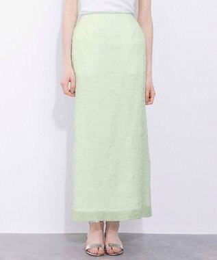 NAVE 【Nave・洗える/シアー素材】クラッシュオーガンジー スカート ライトグリーン系