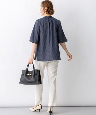 23区 【先行予約/CanCam掲載】リネンレーヨンストレッチ テーパード パンツ オフ系