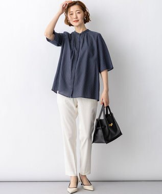 23区 【先行予約/CanCam掲載】リネンレーヨンストレッチ テーパード パンツ オフ系