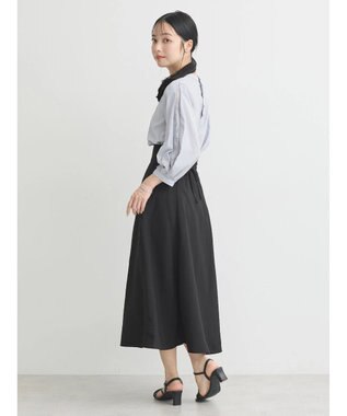 earth music&ecology レーススリーブブラウス Grayish Blue