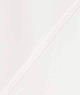 ICB 【WEB限定カラーあり・洗える】エステルダブルクロス 長袖ラッフルブラウス オフホワイト系