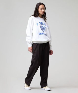 J.PRESS MEN 【J.PRESS ORIGINALS】【UNISEX】Supima Recycle Cotton CREST Logo Sweat ホワイト系
