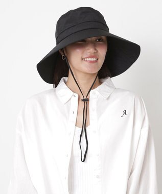 MOONBAT 【遮光100％/UVカット100％】フワクール (Fuwacool)  日差しを完全遮断サファリハット　遮光100　UV100 ブラック