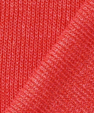 23区 【先行予約】ピュアリネン ハーフスリーブ ポロニット オレンジ系