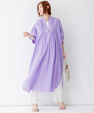 23区 【洗える】リネンレーヨンストレッチ ワイド パンツ ホワイト系