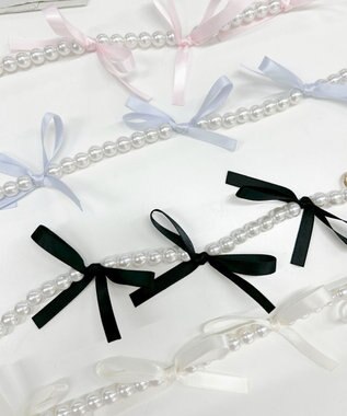 WEGO リボンパールハンドストラップ ブルー