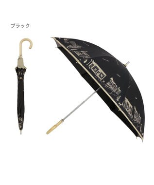 MOONBAT DAKS(ダックス) 晴雨兼用日傘 長傘 街並み フワクール生地使用 ブラック