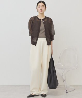 AMERICAN HOLIC シアーリブニットカーディガン Brown