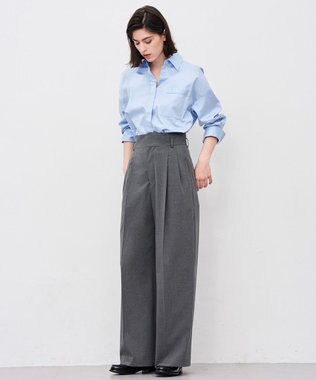 uncrave TRツイル ワイドトラウザー チャコール