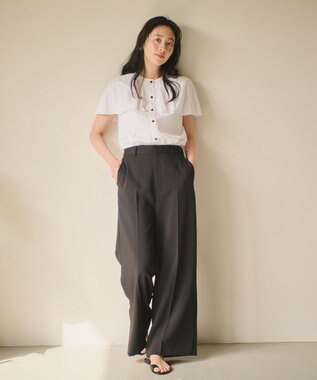 #Newans 【ANSWER for アクセサリーLOVER】ロングスリットワイドパンツ ブラック系