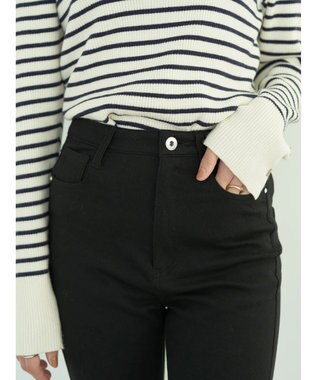 earth music&ecology 裏起毛スキニーパンツ Black