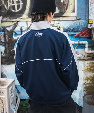 WEGO 【ユニセックス着用ITEM/MLサイズ展開】パイピングトラックジャケット ネイビー