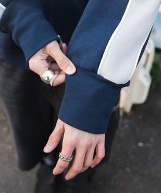 WEGO 【ユニセックス着用ITEM/MLサイズ展開】パイピングトラックジャケット ネイビー