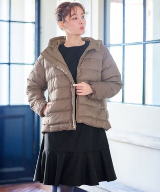 Tiaclasse リバーシブルダウンジャケット モカ
