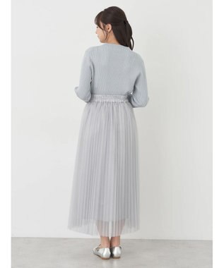 earth music&ecology チュールプリーツスカート Light Gray