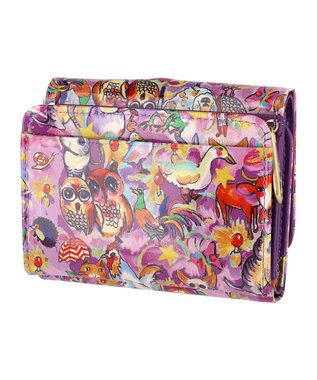 tsumori chisato CARRY 森のどうぶつたち ミニ財布 折り財布 パープル