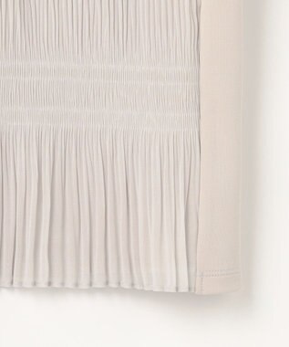 自由区 S プリーツコンビジャージ ブラウス グレージュ