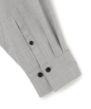 UNFILO ウールライク バンドカラーシャツ トップグレー