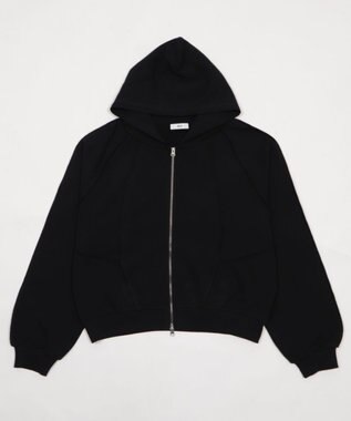 WEGO 【ユニセックス着用ITEM/MLサイズ展開】スウィッチングZIPパーカー ブラック