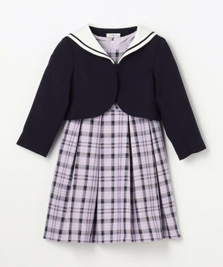 ANY KIDS 【2点セット】セーラージャケット+チェックワンピース ネイビー