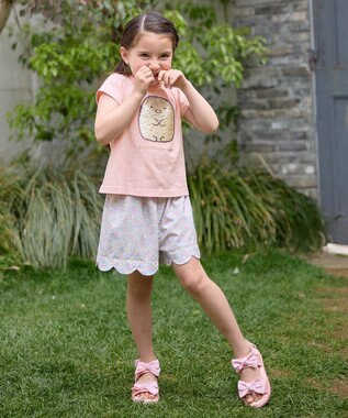 ANY KIDS 【WEB限定/すみっコぐらし】ミラクルスパンコールTシャツ ピンク(とんかつ・えびふらいのしっぽ)