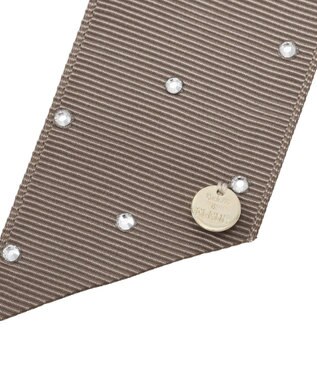 Maison de FLEUR ビジューグログランリボンバレッタ Brown