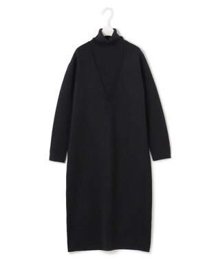 ICB 【WEB限定カラーあり】ウールブレンドスムース レイヤードデザインワンピース ブラック系