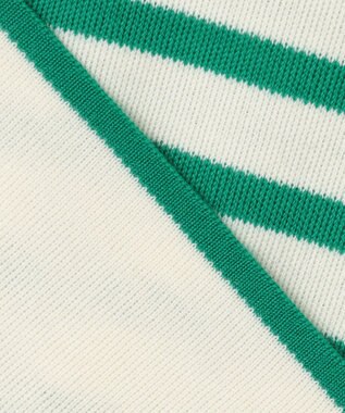 23区 ウールブレンド ボーダー ニット オフ地×エメラルドボーダー