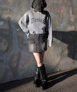 WEGO ダメージショートニットPO ホワイト