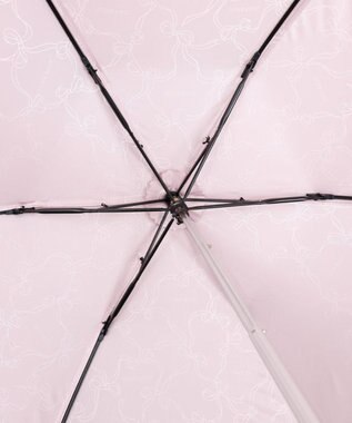 AURORA 【 NINA RICCI（ニナリッチ）】リボン柄無地ジャガード雨傘（折りたたみ傘） グレイッシュピンク