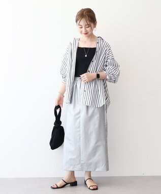 AMERICAN HOLIC イージーケアブロードシャツ Stripe Black