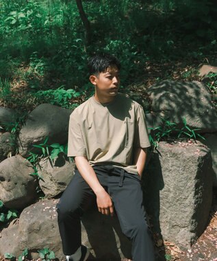 SHARE PARK MENS 【UVカット・吸水速乾・ストレッチ・軽量 】バンダナバックプリントＴシャツ カーキ系