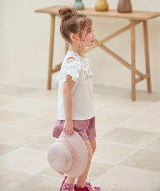 ANY KIDS 接触冷感 いろいろモチーフ Tシャツ ホワイト×アイス