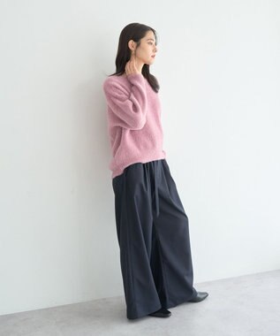 YECCA VECCA ラメシャギードルマンニット Pink