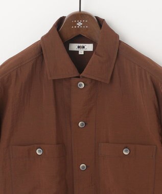 JOSEPH ABBOUD 【キングサイズ・サスティナブル】リンクルマイヤー シャツアウター ブラウン系
