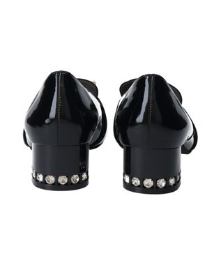 Bridget Birkin 【Bridget Birkin】バックルビジューヒールアップローファー ブラックエナメル