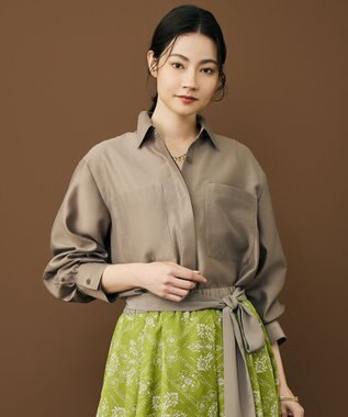 自由区 シャイニーオーガンジーシアー シャツ