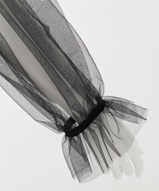 23区 S 【GOLD LABEL】チュール ギャザーブラウス ブラック系