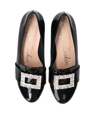 Bridget Birkin 【Bridget Birkin】バックルビジューヒールアップローファー ブラックエナメル